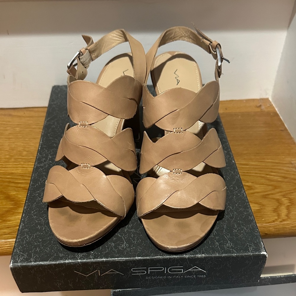 Via Spiga Women's Beige Strappy Sandals